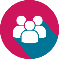Three silhouettes icon